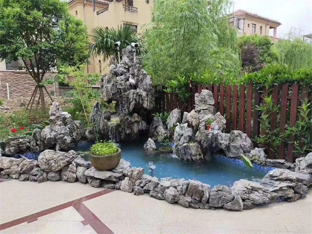 罗田庭院假山鱼池制作方法